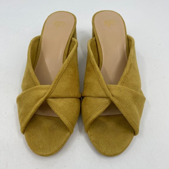 CAbi Green Suede Peep Toe Block Heels | Women’s Size 9 - Picture 8 of 9